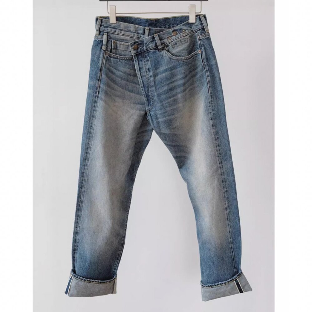 LIMITED NWT R13 Cuffed Crossover Straight Leg Jeans Estin Selvedge Blue - Picture 4 of 10